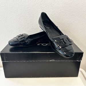 Tod's Link Ballet Flat Black Patent Leather, Size 37, New